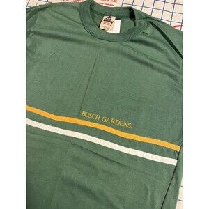 VINTAGE Busch Gardens Single Stitch Striped Old Country T-Shirt LARGE Amusement